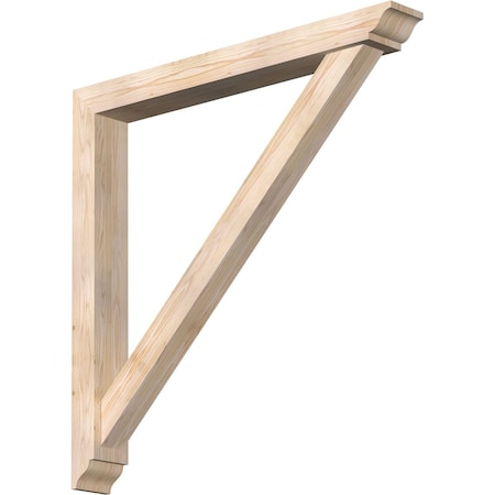 Ekena Millwork Traditional Traditional Smooth Bracket w/ Offset Brace, Douglas Fir, 5 1/2"W x 46"D x 46"H BKT0604X46X46TRA01SDF